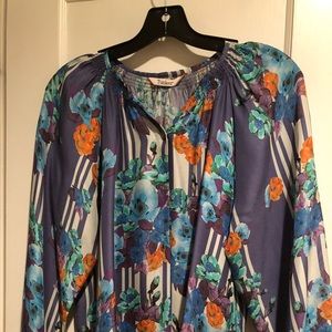 Tucker blue floral silk blouse - worn twice